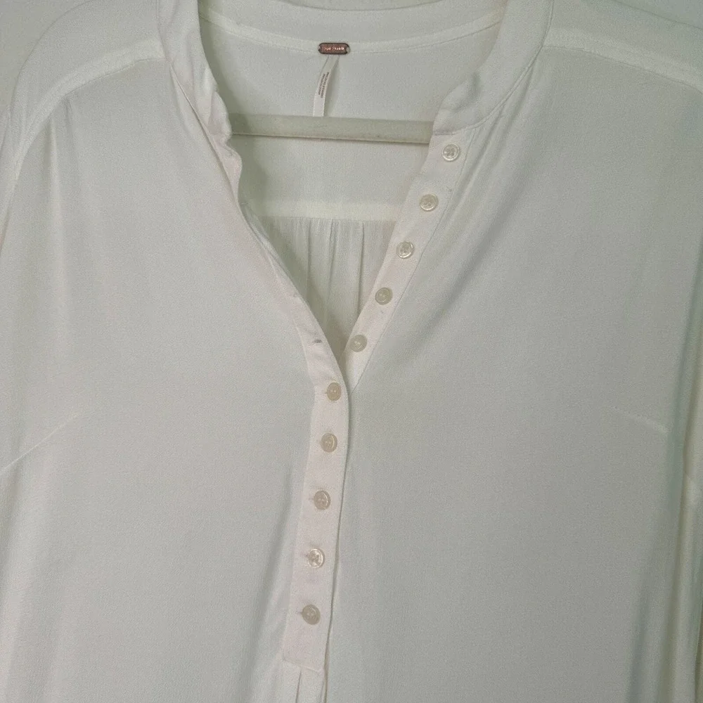 Free‎ People Easy Girl White Bell Sleeve Tunic Top